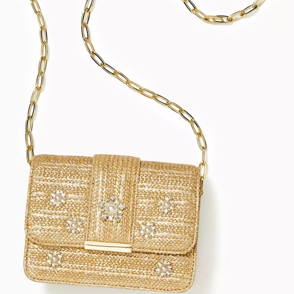 NWT Lilly Pulitzer Emmeline straw crossbody bag - Picture 3 of 9